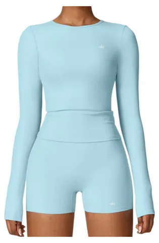 Alo Long Tee - Sky Blue Top & Shorts