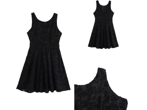 Zara Dress - Black Textured Mini