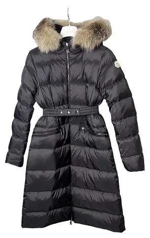 Moncler Down Jacket - Black Long Fur Hood