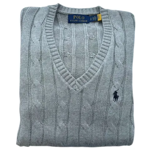 Ralph Lauren Sweater - Grey V-Neck Cable