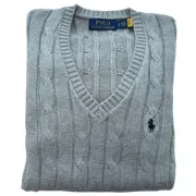 Ralph Lauren Sweater - Grey V-Neck Cable
