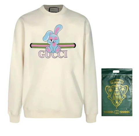 Gucci Hoodie - Cream Bunny Print