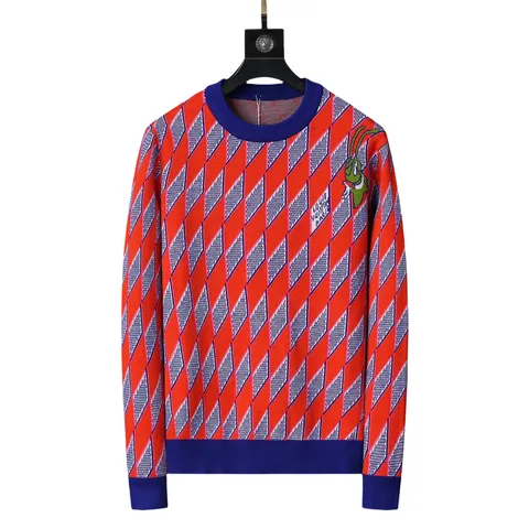 LV Sweater - Red Diamond Pattern Knit