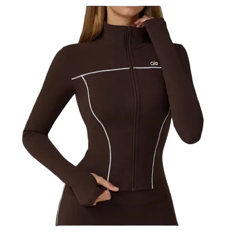 Alo Coat - Brown Fitted Zip