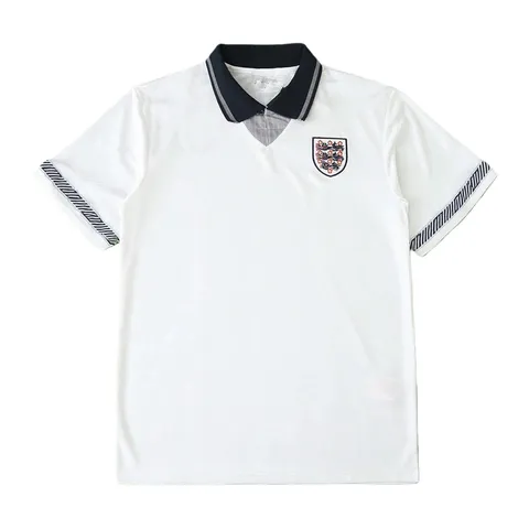 1990 season England home retro Fan version - White Grey Trim