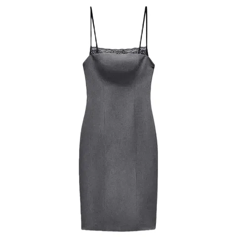 Zara Dress - Grey Knit Slip Midi