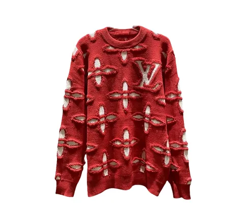 LV Sweater - Red Monogram Knit