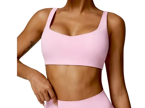 Alo Vest - Pink Square-Neck Bra