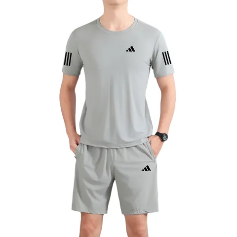 Adidas Set - Grey Tee & Shorts