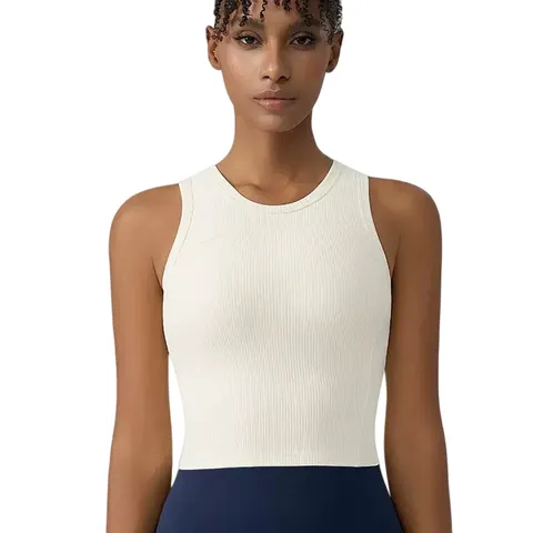 Alo Vest - Cream High-Neck Tank