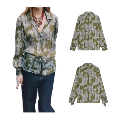 Zara Shirt - Green Camo Print