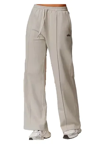 Alo Pants - Oat Wide-Leg, High-Waist