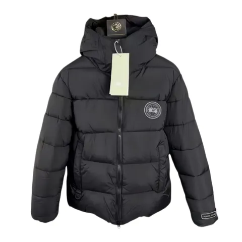 Canada Goose Quilted Jacket - Black Hooded Disc Logo