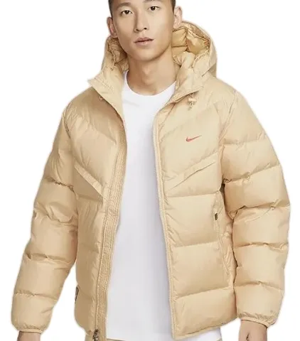 Nike Down Jacket - Tan Hooded Puffer