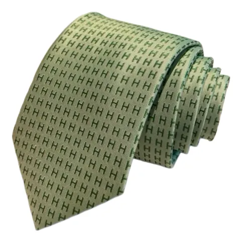 Hermes Tie - Green H Tie