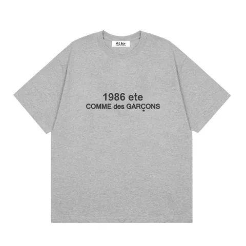 CDG Play Tee - Grey 1986 Logo