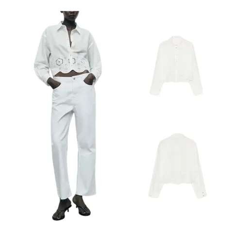Zara Shirt - White Cropped