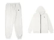 Moncler Set - White Zip Hoodie Set