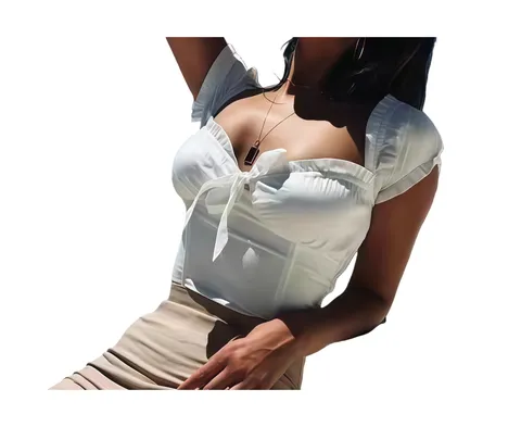 I.AM.GIA Top - White Ruched Top