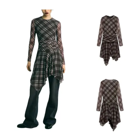 Zara Dress - Plaid Handkerchief Midi