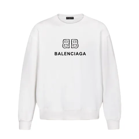 Balenciaga Hoodie - White BB Logo, Relaxed