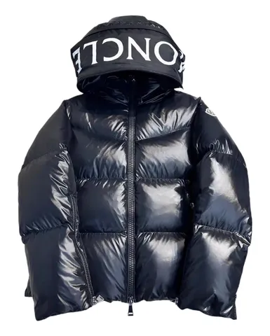 Moncler Down Jacket - Navy Logo Hood, Hooded