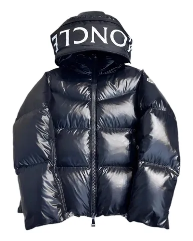 Moncler Down Jacket - Navy Logo Hood, Hooded