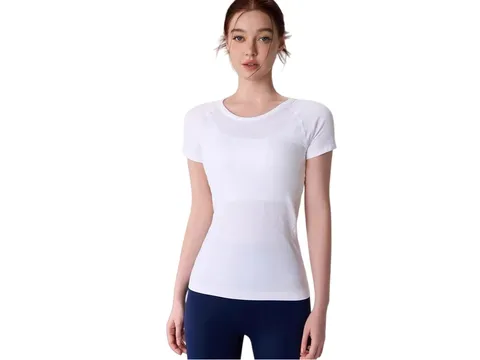 Alo Tee - White Fitted, Quick-Dry