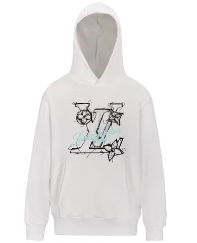 LV Hoodie - White Flower LV