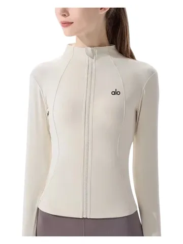 Alo Coat - Cream Fitted Zip, Second-Skin