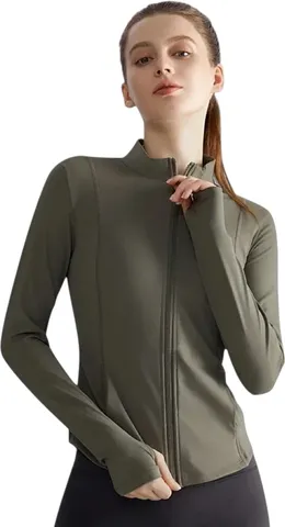 Alo Hoodie - Olive Fitted Zip