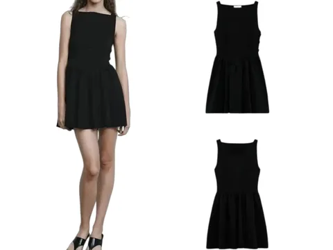 Zara Dress - Black Tiered Mini, Slim