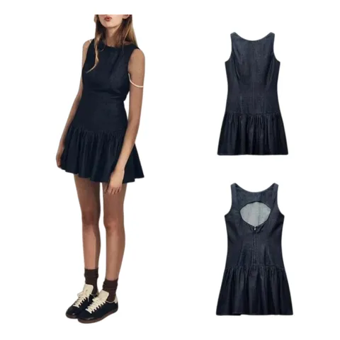 Zara Dress - Navy Drop-Waist Mini