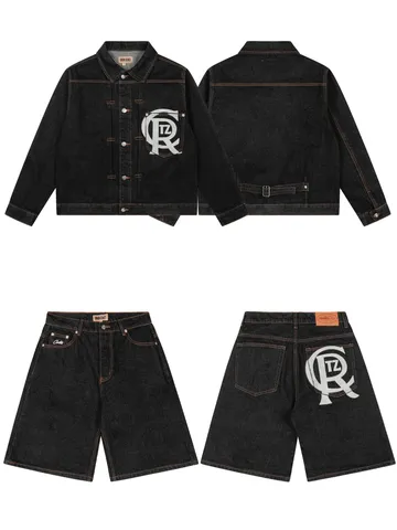 Corteiz Set - Black Denim Jacket & Shorts