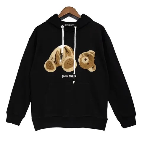 Palm Angel Hoodie - Black Teddy Bear, Hooded