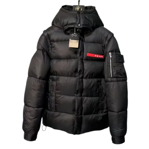 Prada Quilted Jacket - Black Hooded