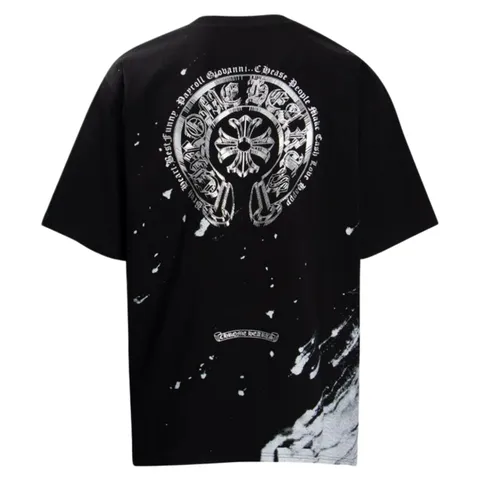 Chrome Hearts Tee - Black Horseshoe Splash