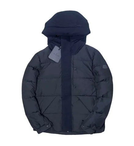 Moncler Quilted Jacket - Navy Hooded, Cotton