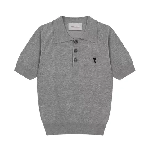 Ami Polo - Grey Knit