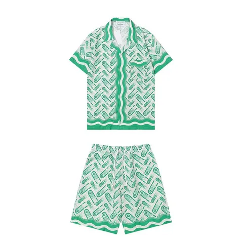 Casablanca Summer Set - Green Print Shirt Set