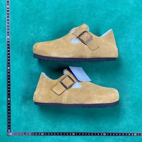 Birkenstock London Shearling - Taupe Suede Boston