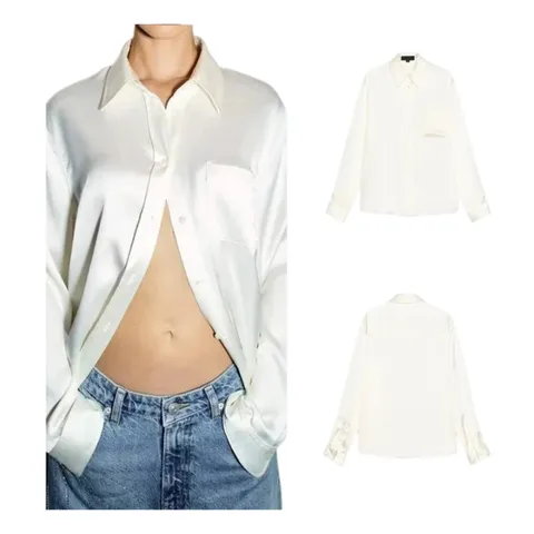 Zara Shirt - Cream Satin