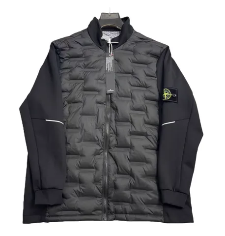 Stone Island Down Jacket - Black Quilted Hybrid