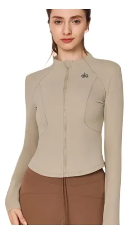 Alo Coat - Beige Fitted Zip