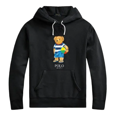 Ralph Lauren Hoodie - Black Bear Hoodie, Cotton