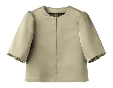 Zara Tops - Khaki Puff Sleeve Jacket