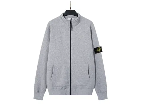 Stone Island Zipper Hoodie - Grey Zip