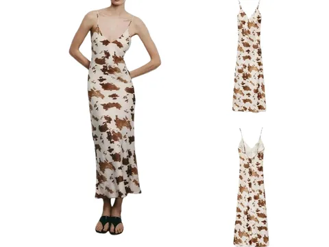 Zara Dress - Cow Print Slip Midi