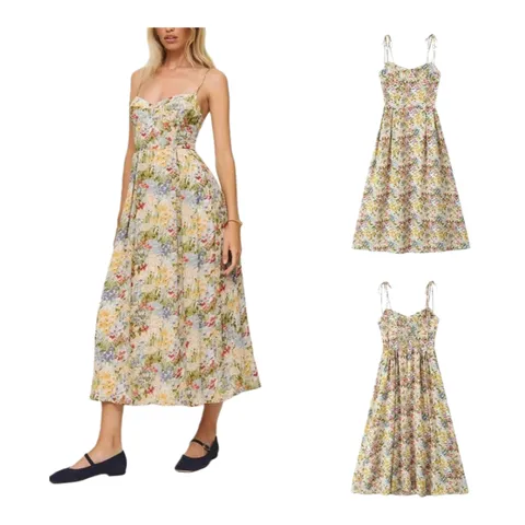 Zara Dress - Yellow Floral Midi, Long