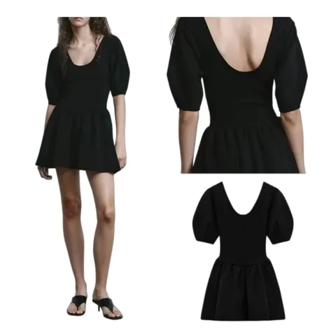 Zara Dress - Black Puff Sleeve Mini